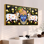 Pichwai Shrinath ji Face Painting | Sacred Cow Spiritual Wall Art