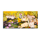 Pichwai Krishna with Sacred Cows Canvas Painting | Traditional Indian Wall Art