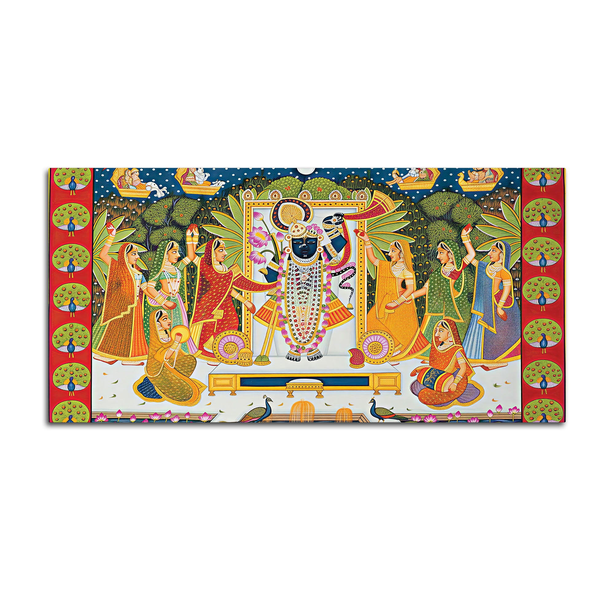 Pichwai Shreenathji Krishna Canvas Wall Painting
