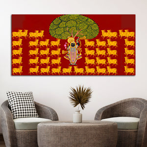 Pichwai Shrinath Ji Wall Art with Cows Painting | Premium Devotional Decor