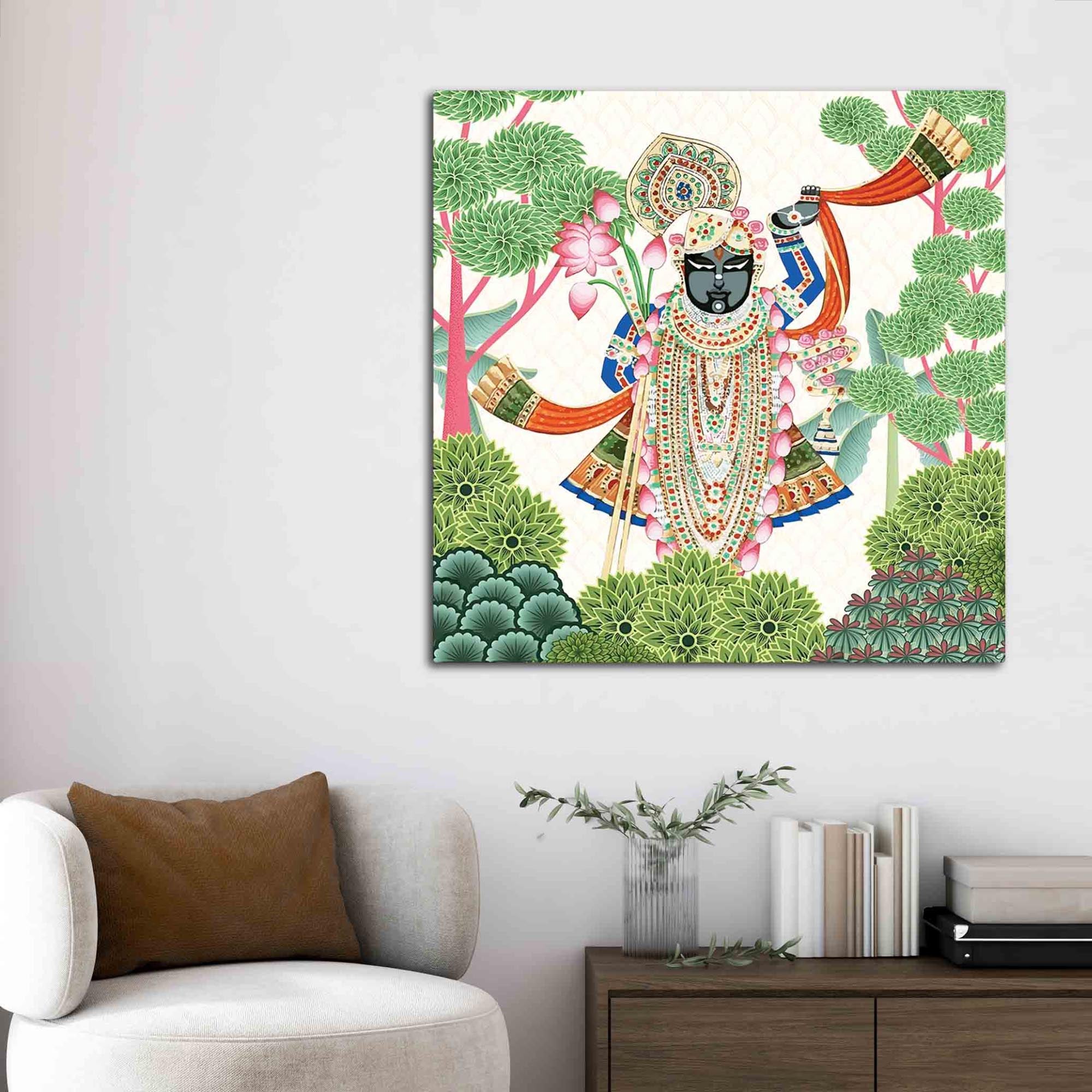 Pichwai Shrinathji Canvas Painting | Traditional Indian Wall Décor
