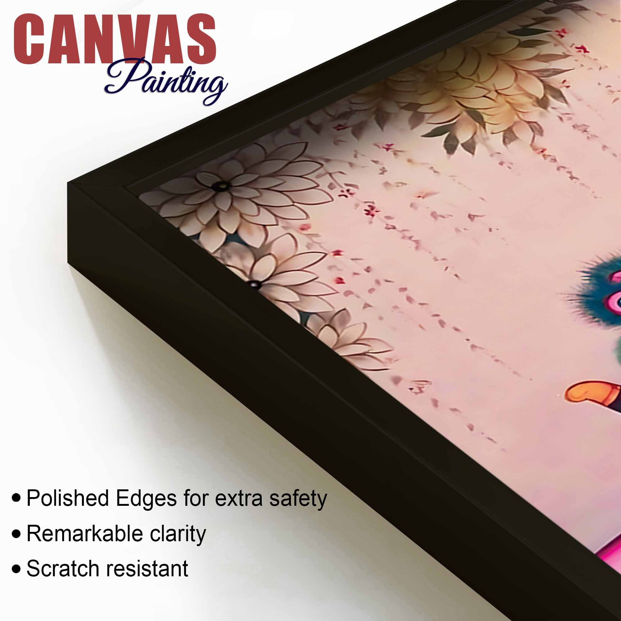 Pichwai Style Krishna Cow Canvas Painting | Hindu Wall Art