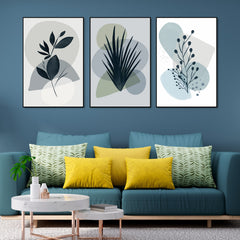 Plants Floating Canvas Wall Painting Set of Three