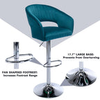 Plush Feel Blue Velvet Adjustable Bar Stool / Long Chair