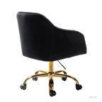 Plush Rolling Accent Chair in Black Sleek Style