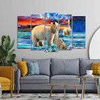 Polar Bears Wall Painting of Five Pieces