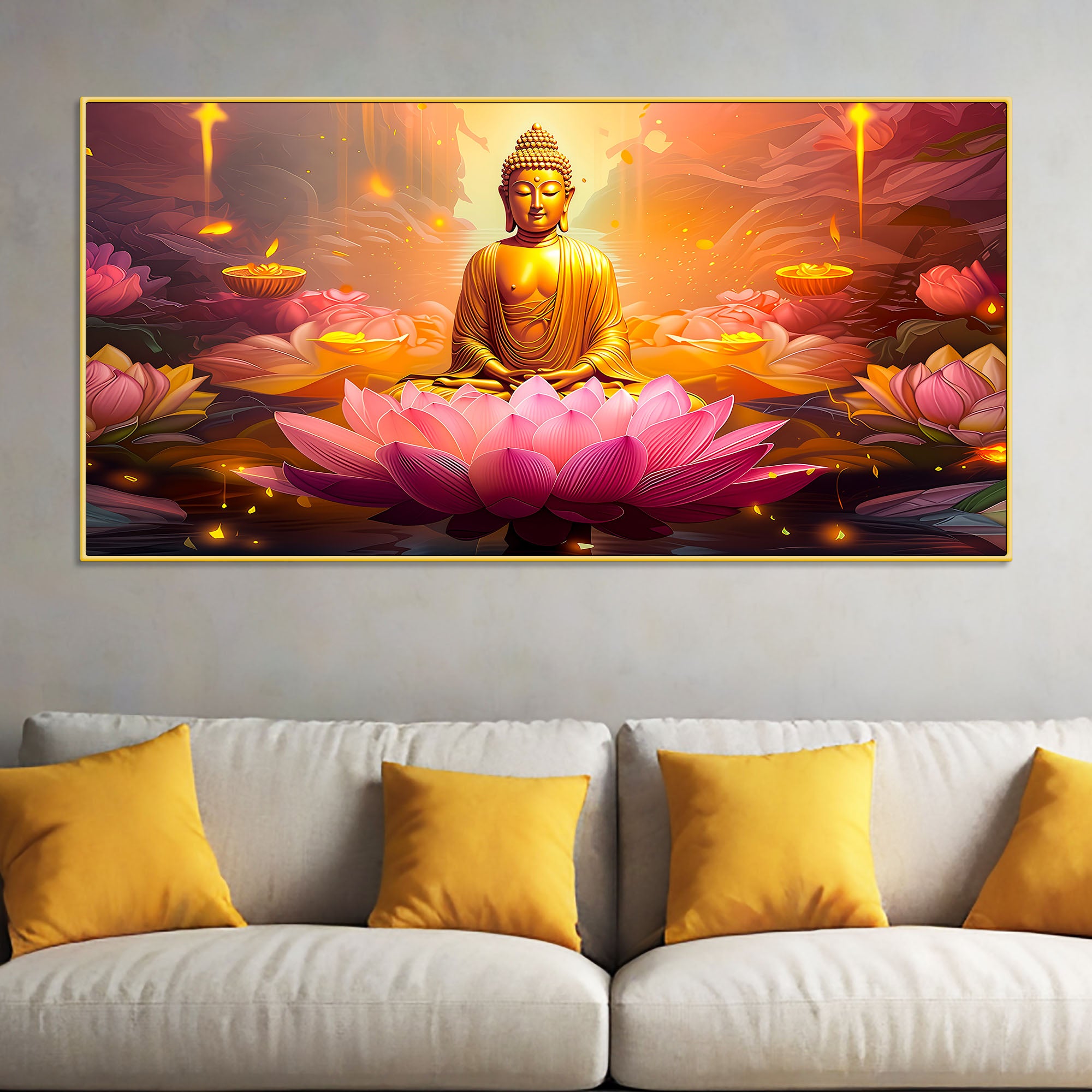 positive-vibes-gautam-buddha-wall-painting