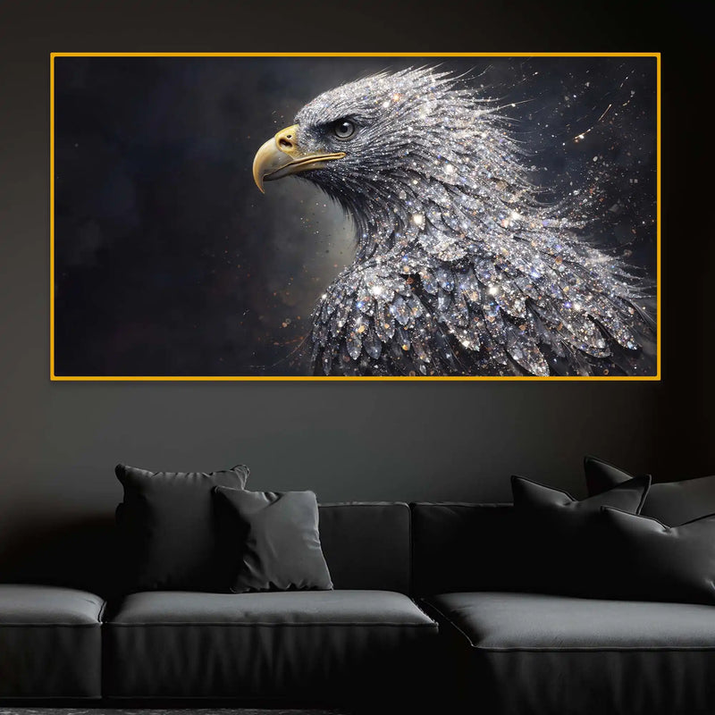 Powerful Eagle Crystal Glass Painting Modern Décor