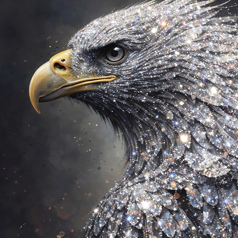 Powerful Eagle Crystal Glass Painting Modern Décor