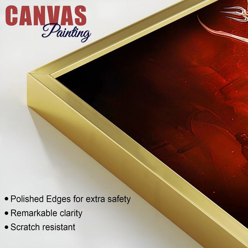 Powerful Goddess Durga Wall Canvas Painting