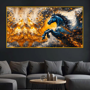 Powerful Horse Crystal Glass Wall Painting for Premium Decor