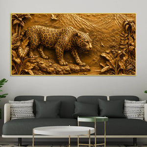 Powerful Leopard in Exotic Rainforest 3D Canvas Wall Painting