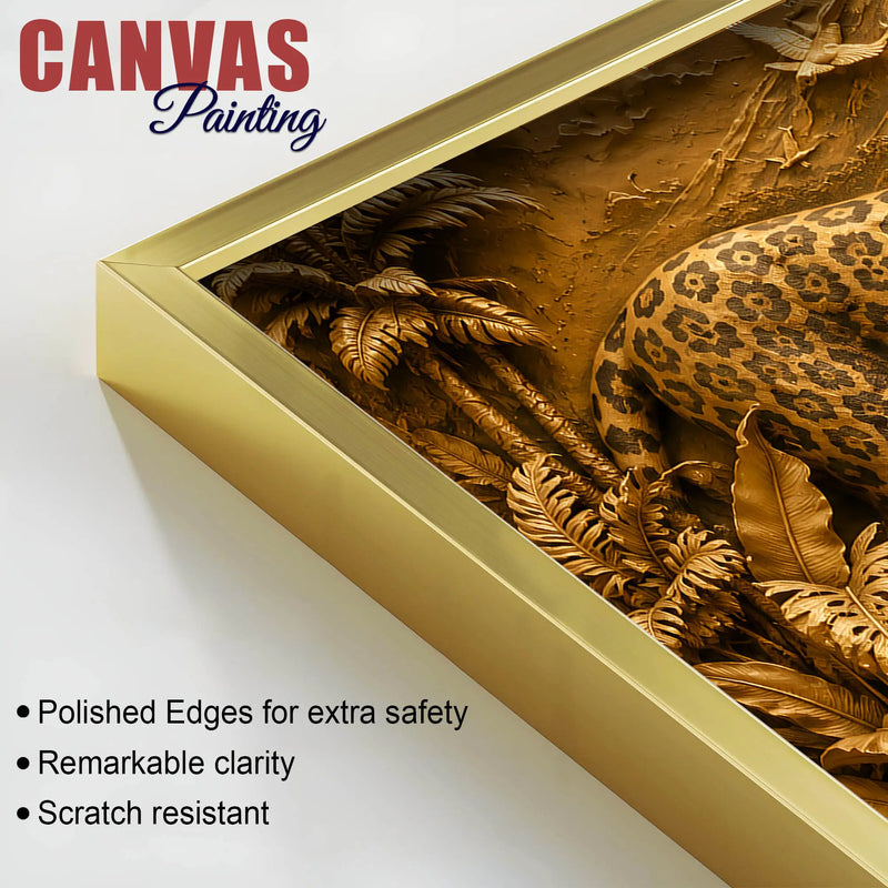 Powerful Leopard in Exotic Rainforest 3D Canvas Wall Painting