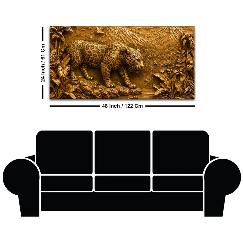 Powerful Leopard in Exotic Rainforest 3D Canvas Wall Painting