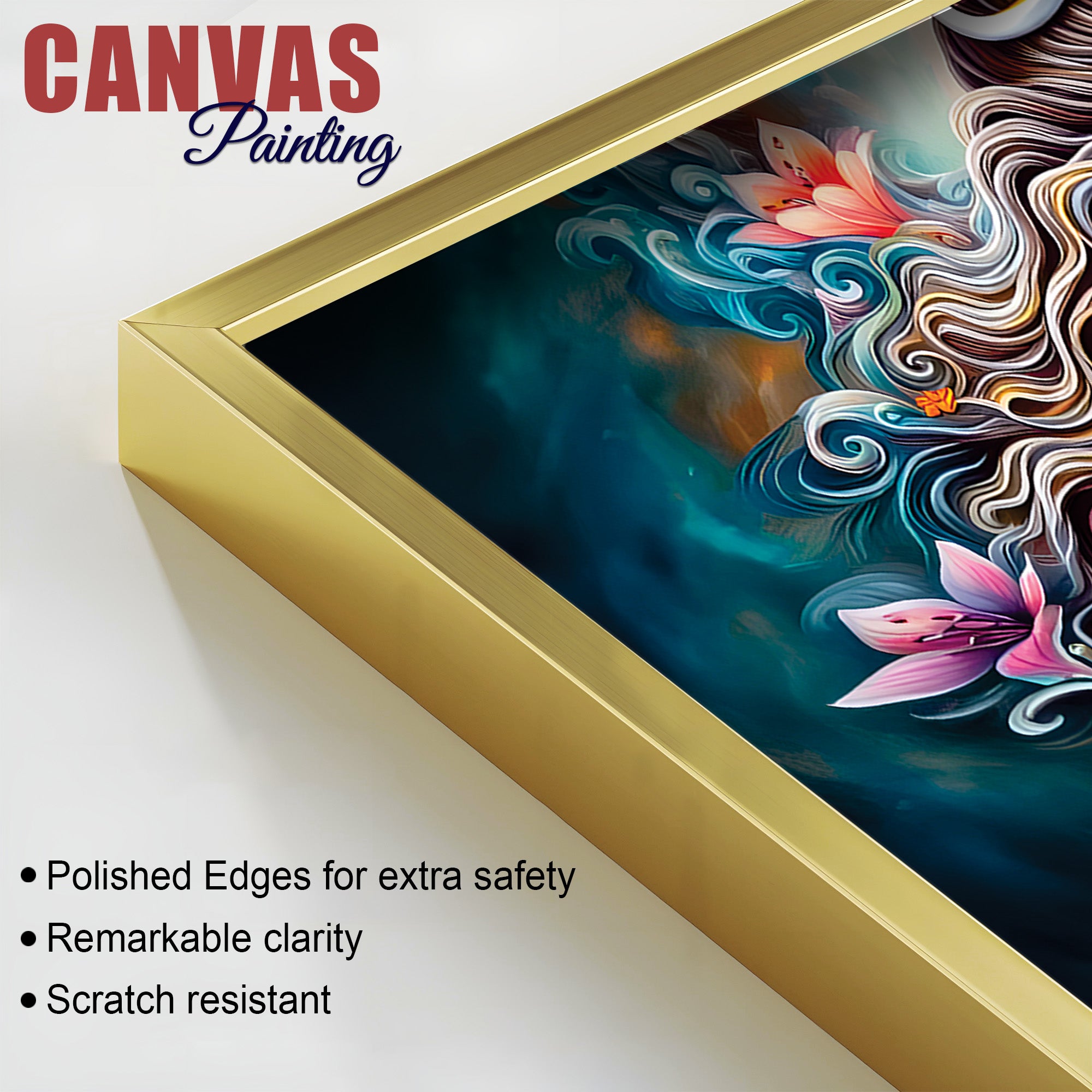 Powerful Mahadev Canvas Painting for Living Room Interior