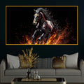 Powerful Running Horse Crystal Floating Frame Wall Painting