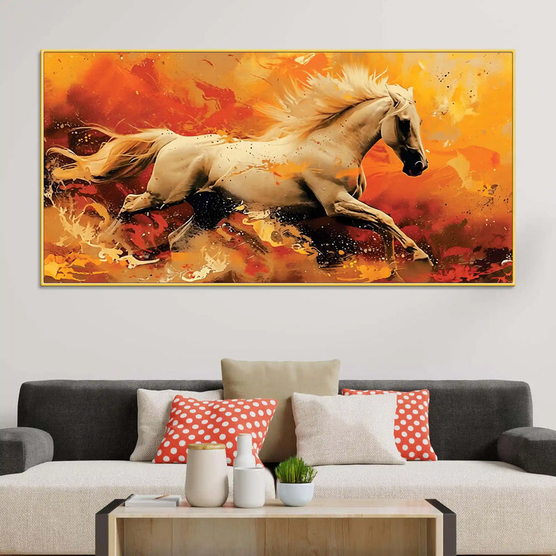powerful-running-white-horse-canvas-wall-painting