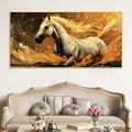 Powerful White Horse Abstract Canvas Wall Painting for Living Room Décor