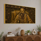 Premanand Ji Maharaj Shree Radha Bhakti Metallic Look 3D Canvas Wall Painting