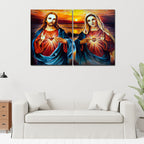 Premium 2 Pieces Wall Painting of Mother Mary and Jesus