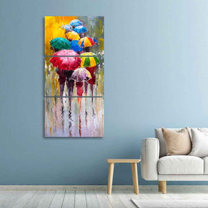 Premium 3 Pieces Wall Painting of Rainy Day