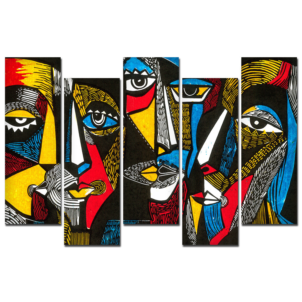 Premium Abstract Faces Bedroom Wall Painting