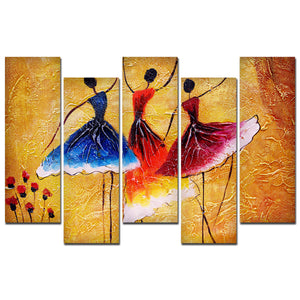 Premium  5 Pieces Wall Painting of Three Women doing Spanish Dance