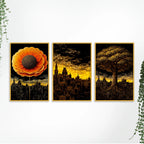 Premium Abstract Cityscape Canvas Wall Decor Painting Set of Three