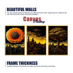 Premium Abstract Cityscape Canvas Wall Decor Painting Set of Three