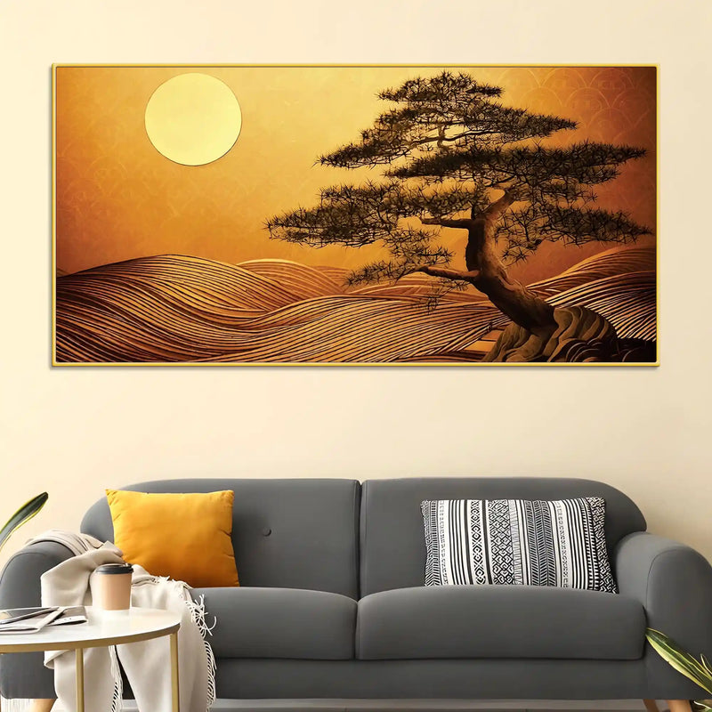 Premium Abstract Desert Tree Canvas Wall Painting