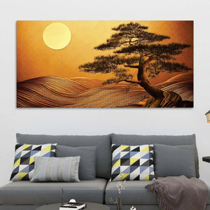 Premium Abstract Desert Tree Canvas Wall Painting