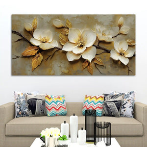 Premium Abstract Flower Branch Canvas Wall Painting for Home Décor