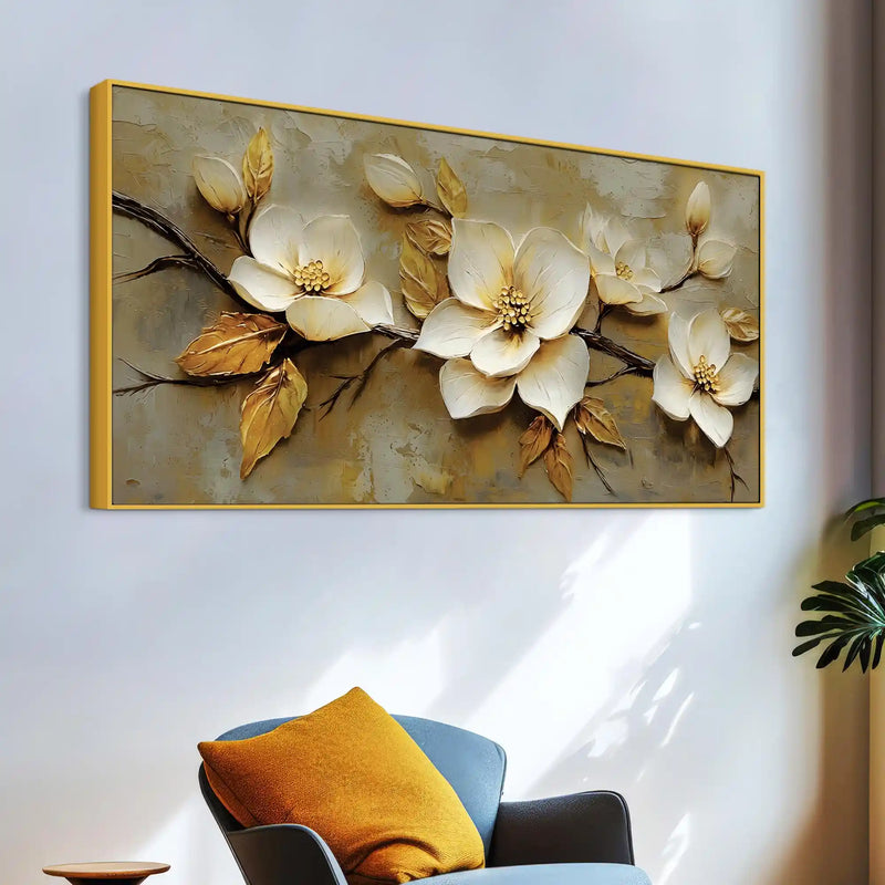 Premium Abstract Flower Branch Canvas Wall Painting for Home Décor