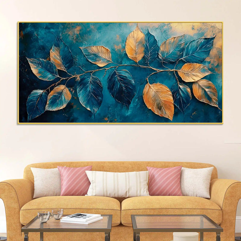 Premium Abstract Leaf Canvas Painting for Modern Home