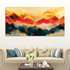 Premium Abstract Mountain Sunset Canvas Painting