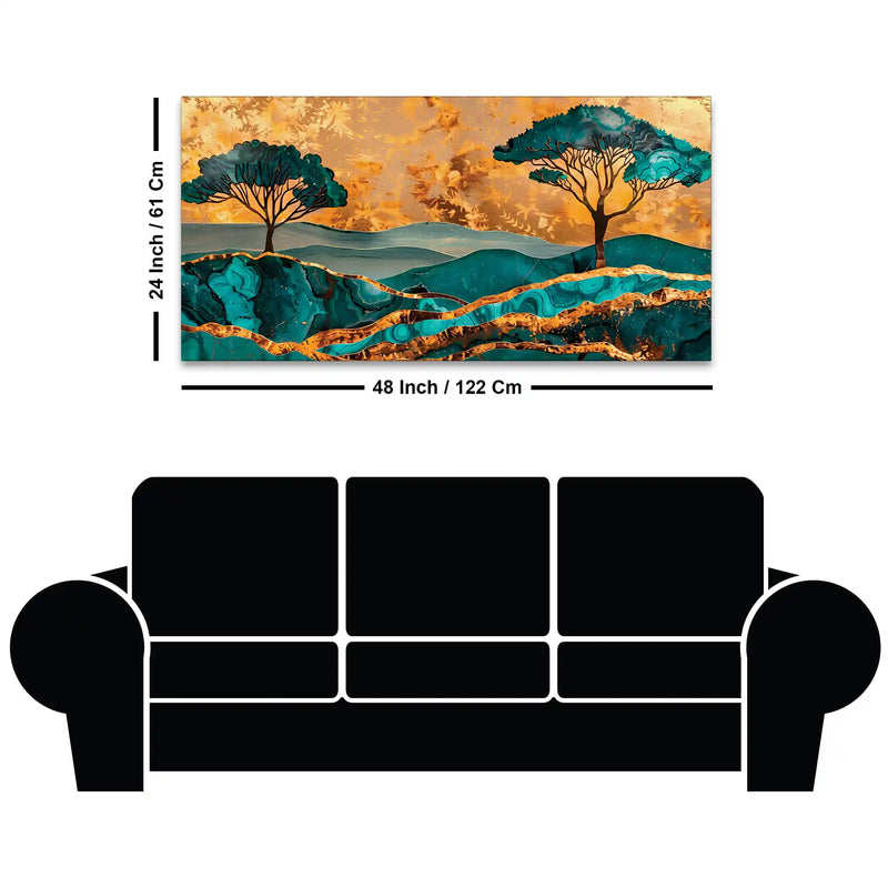 Premium Abstract Nature Tree Canvas Wall Painting for Home Decor