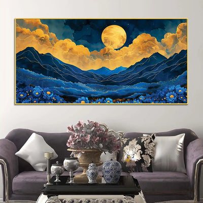 premium-abstract-night-sky-mountain-canvas-painting