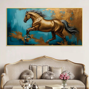 Premium Abstract Running Horse Canvas Wall Art Modern Painting