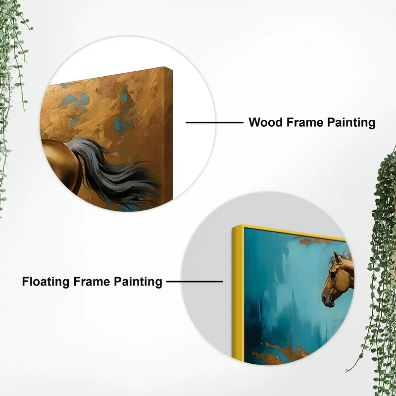 Premium Abstract Running Horse Canvas Wall Art Modern Painting