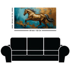 Premium Abstract Running Horse Canvas Wall Art Modern Painting