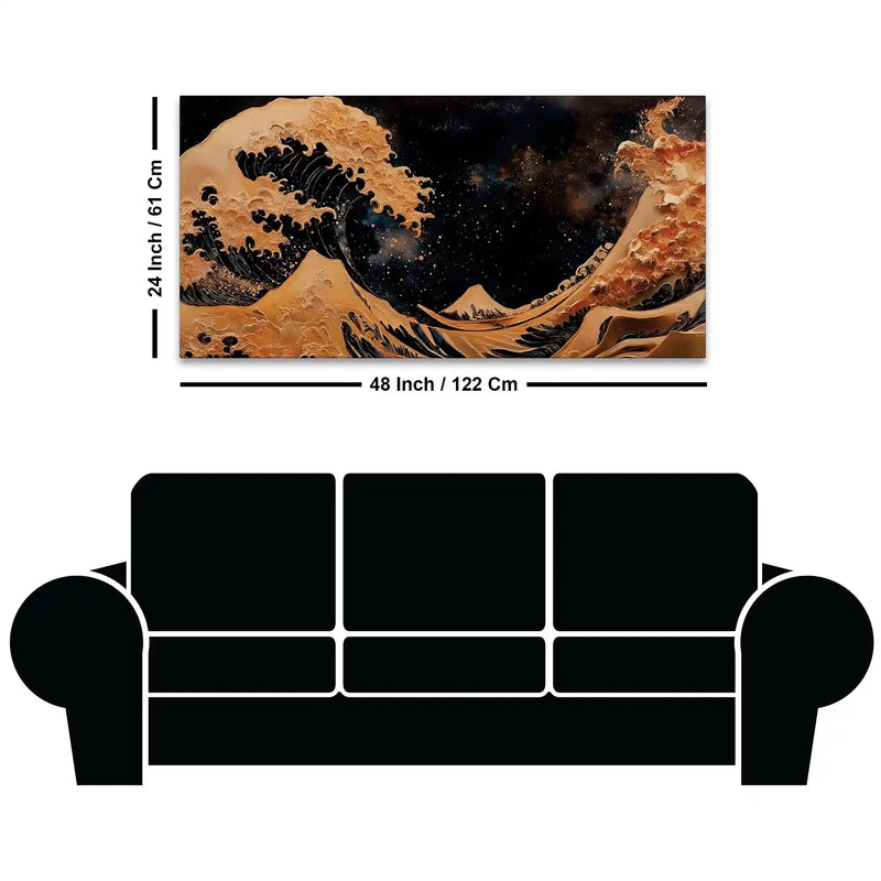 Premium Abstract Sea Wave Canvas Painting