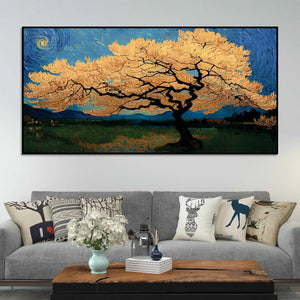 Premium Abstract Wide Tree Canvas Wall Painting