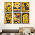 Premium Animal and Floral Painting Wall Frame Set of Six for Wall Decor