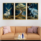 Premium Animal Canvas Wall Art Painting Set of Three