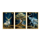 Premium Animal Canvas Wall Art Painting Set of Three