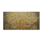 Premium Artistic Golden Blossom Tree Abstract Canvas Wall Painting
