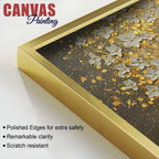 Premium Artistic Golden Blossom Tree Abstract Canvas Wall Painting