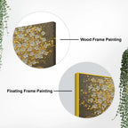 Premium Artistic Golden Blossom Tree Abstract Canvas Wall Painting