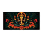 Premium Artistic Lord Ganesha Floral Exclusive Art Canvas Wall Painting for Home & Office Spaces – Modern Religious Wall Art