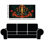 Premium Artistic Lord Ganesha Floral Exclusive Art Canvas Wall Painting for Home & Office Spaces – Modern Religious Wall Art